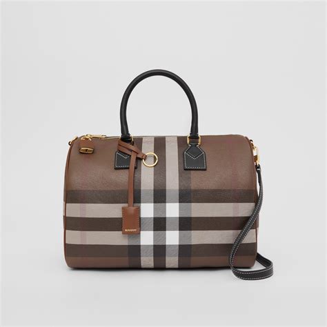 burberry leather bowling bag|Burberry medium check bowling bag.